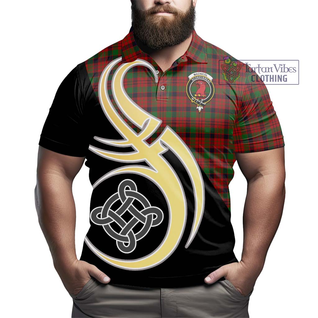 MacNicol (McNicol) Tartan Polo Shirt with Family Crest and Celtic Symbol Style - Tartan Vibes Clothing