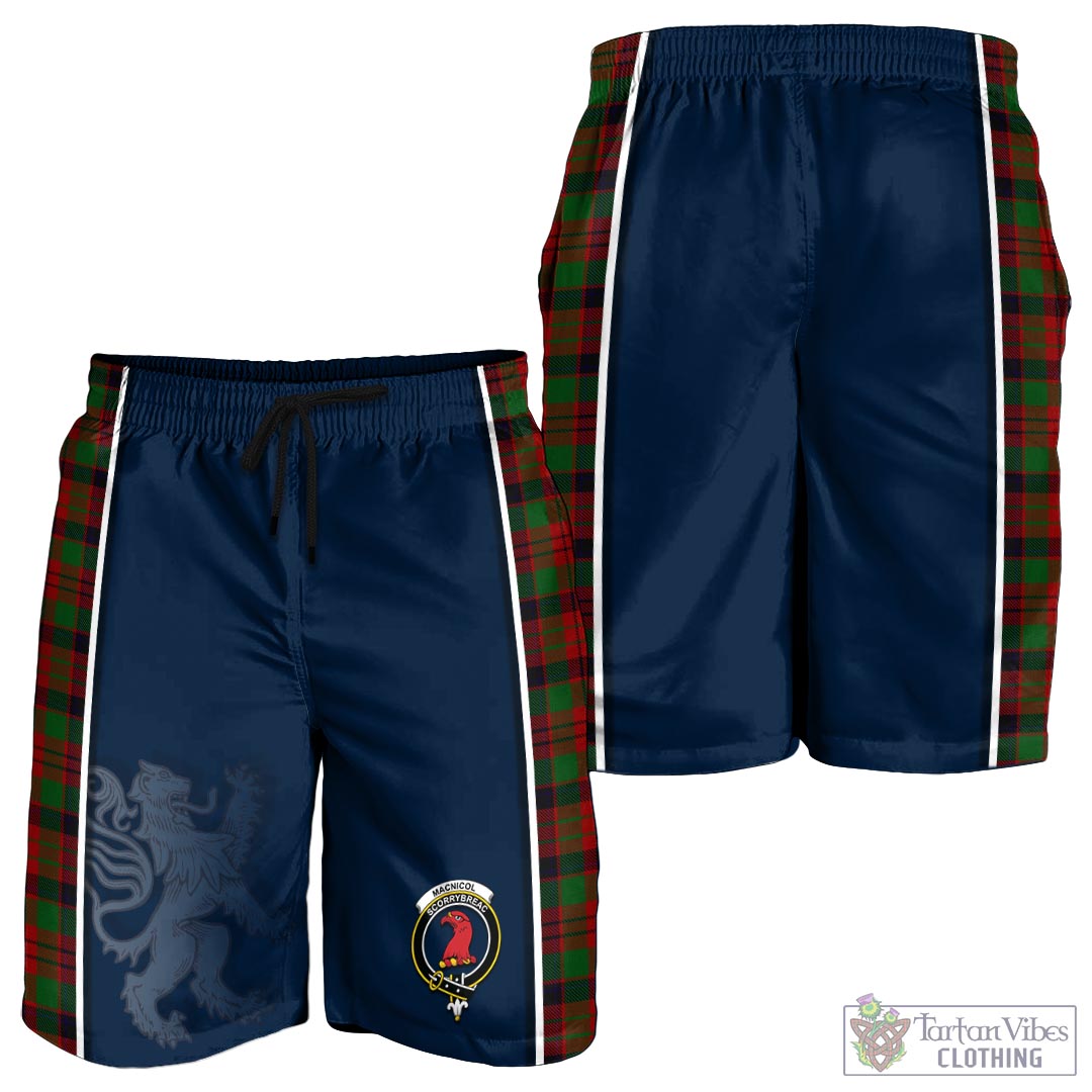 Tartan Vibes Clothing MacNicol Tartan Men's Shorts with Family Crest and Lion Rampant Vibes Sport Style