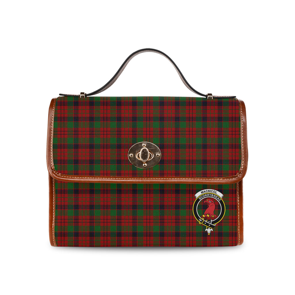 macnicol-tartan-leather-strap-waterproof-canvas-bag-with-family-crest