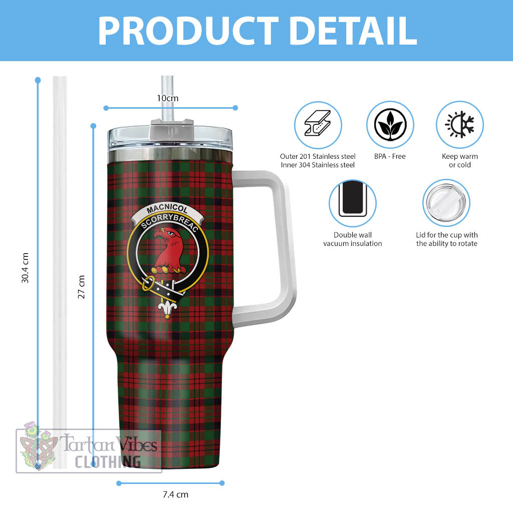 Tartan Vibes Clothing MacNicol Tartan and Family Crest Tumbler with Handle