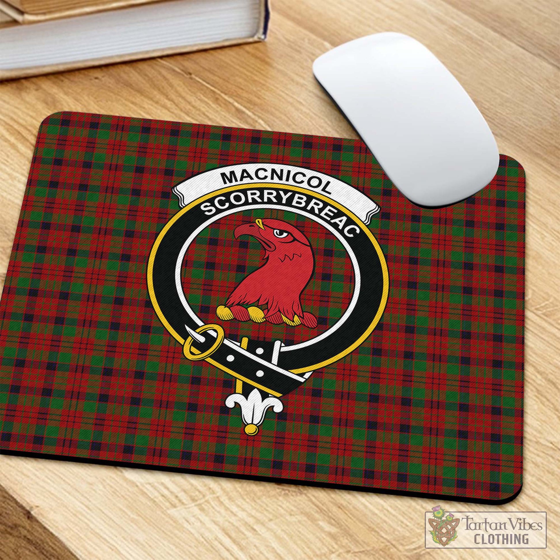 Tartan Vibes Clothing MacNicol Tartan Mouse Pad with Family Crest