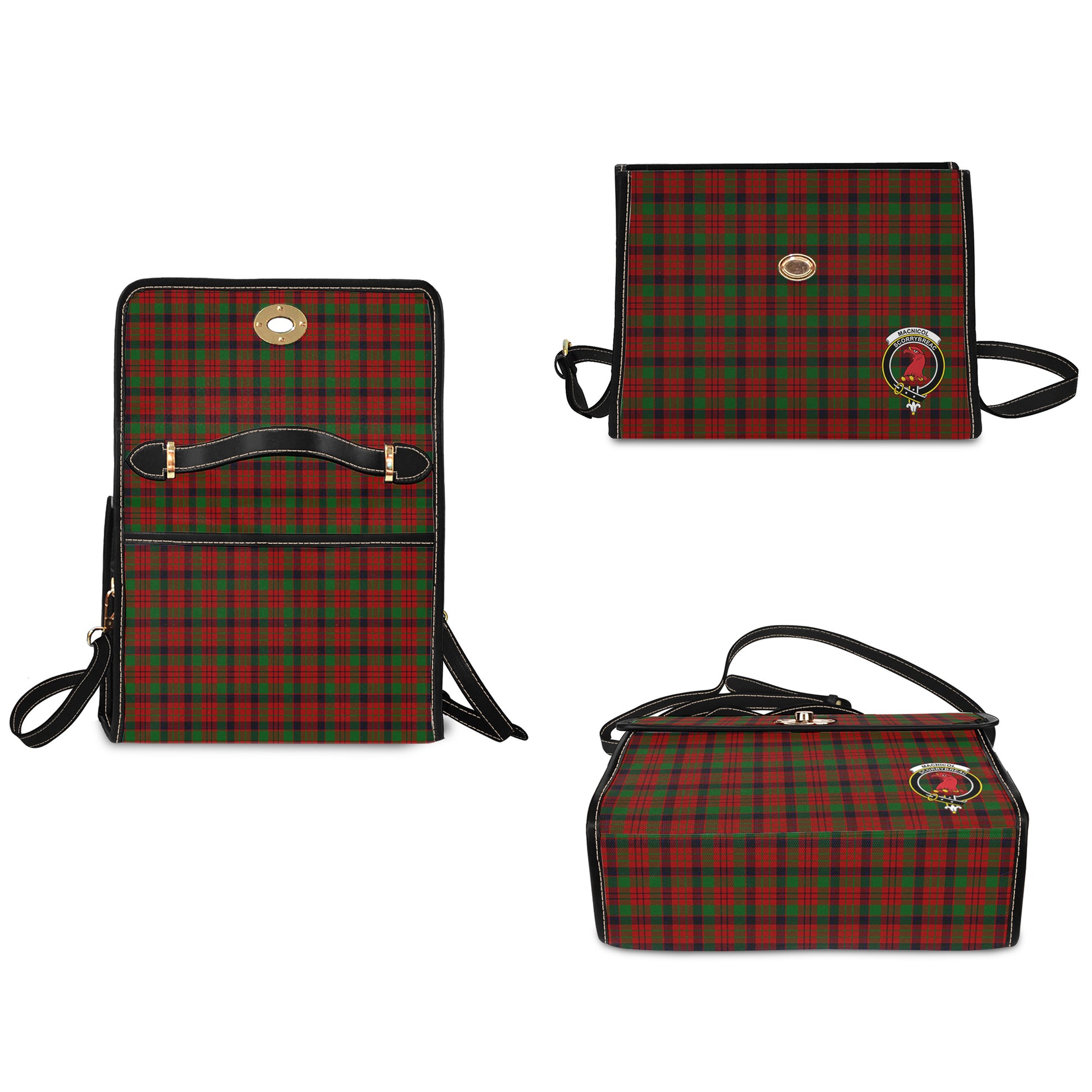 macnicol-tartan-leather-strap-waterproof-canvas-bag-with-family-crest