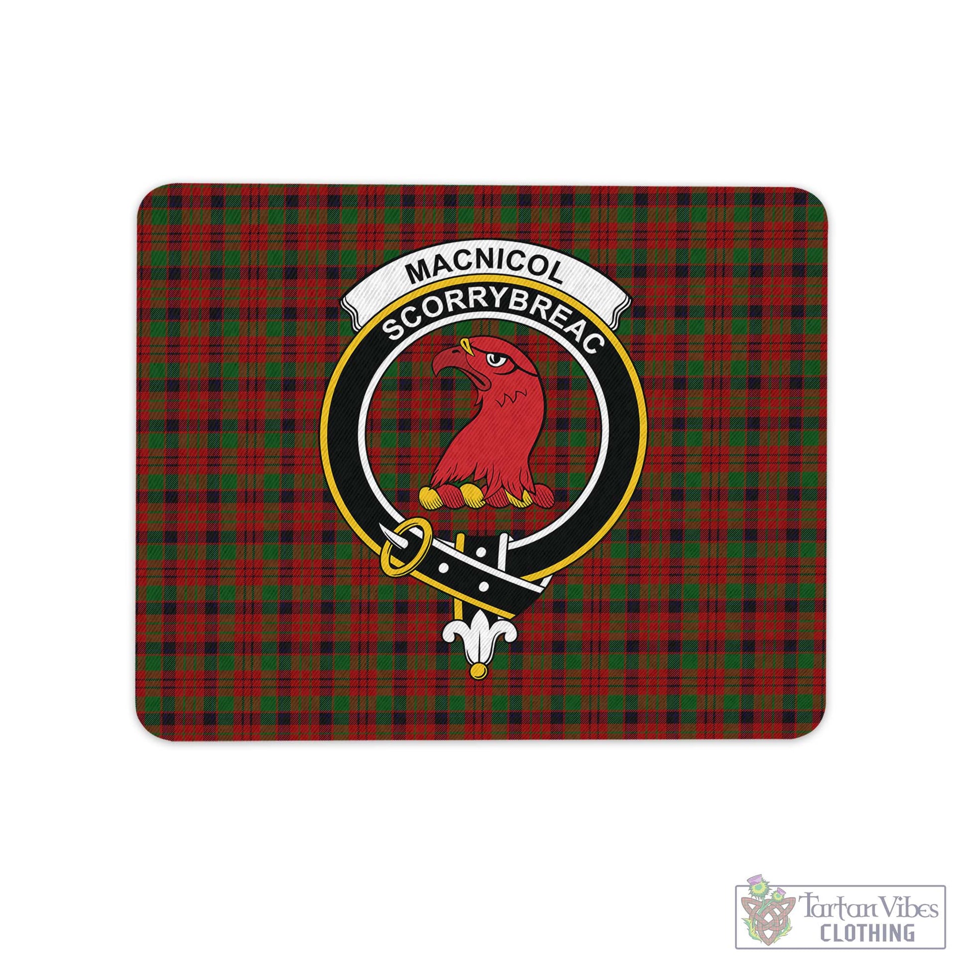 Tartan Vibes Clothing MacNicol Tartan Mouse Pad with Family Crest