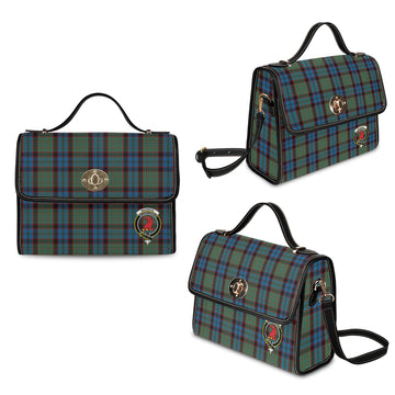 macnicol-hunting-tartan-leather-strap-waterproof-canvas-bag-with-family-crest