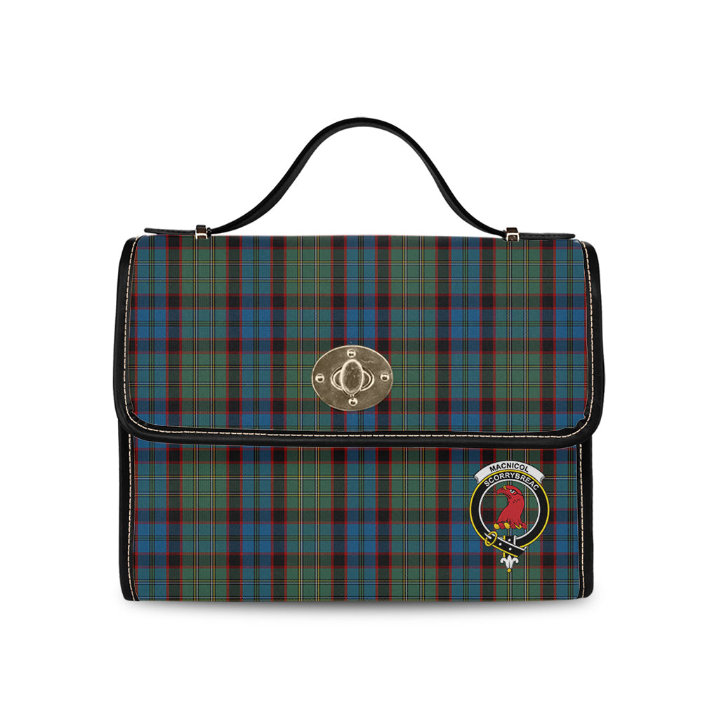 macnicol-hunting-tartan-leather-strap-waterproof-canvas-bag-with-family-crest