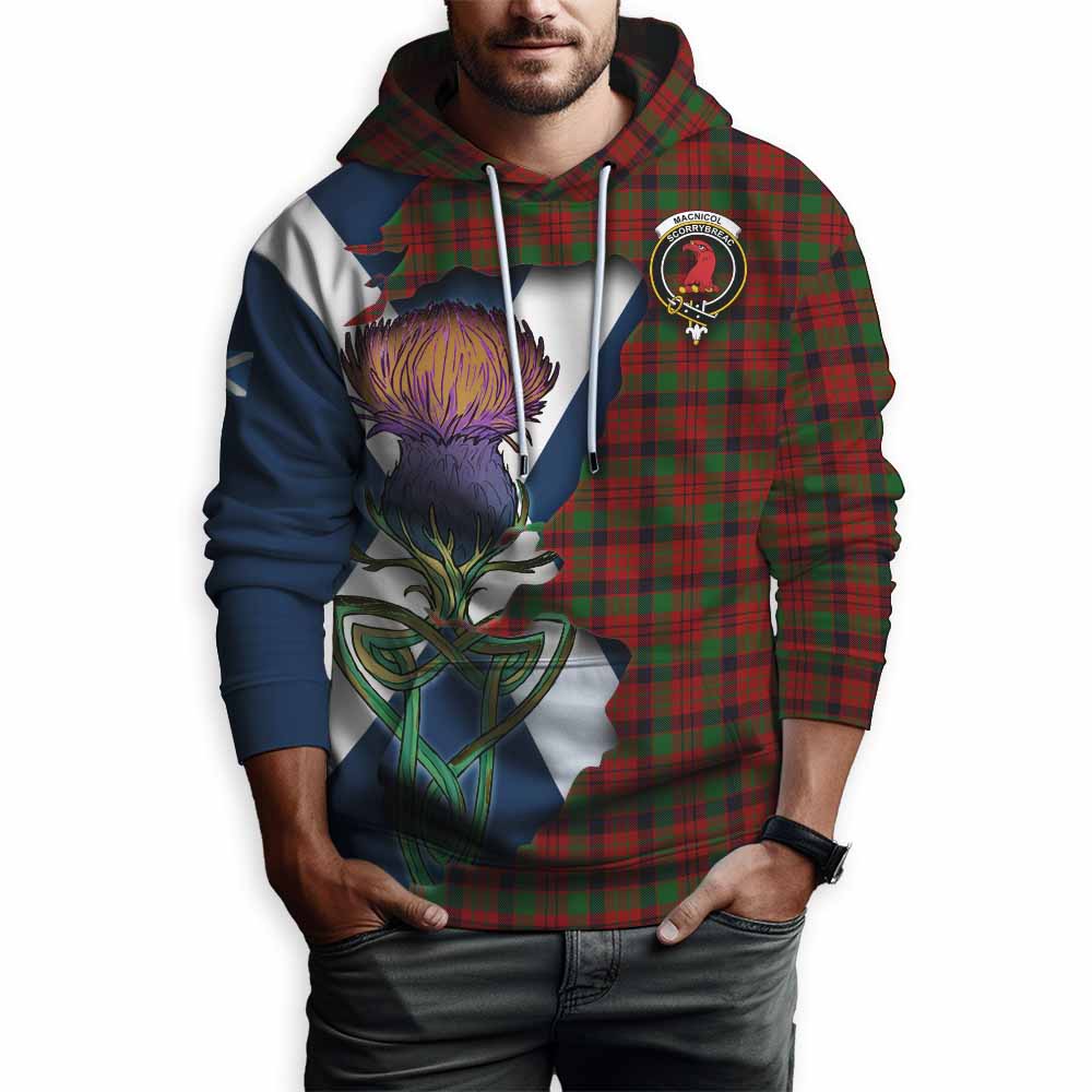 Tartan Vibes Clothing MacNicol (McNicol) Tartan Family Crest Hoodie Scottish Thistle Celtic Inspired