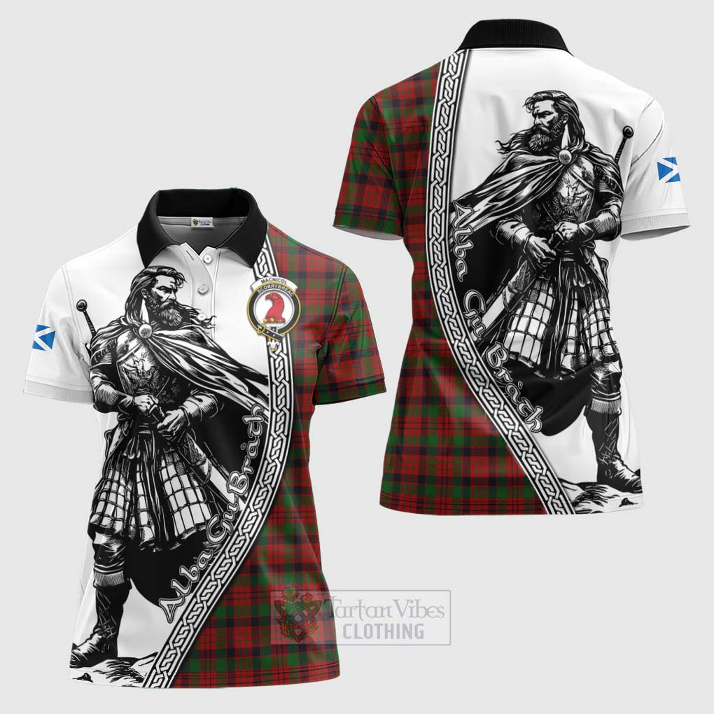 Tartan Vibes Clothing MacNicol (McNicol) Tartan Clan Crest Women's Polo Shirt with Highlander Warrior Celtic Style