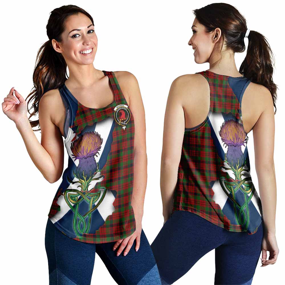 Tartan Vibes Clothing MacNicol (McNicol) Tartan Family Crest Women's Racerback Tanks Scottish Thistle Celtic Inspired