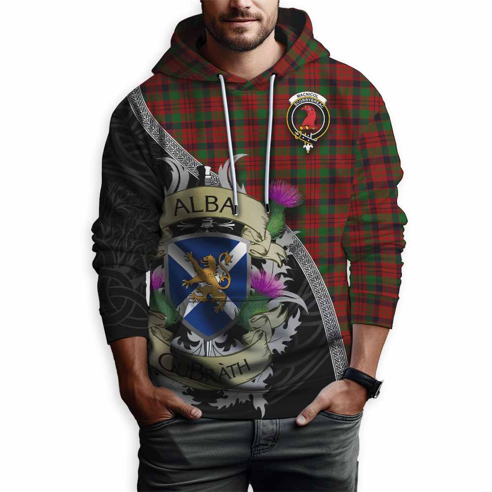 Tartan Vibes Clothing MacNicol (McNicol) Tartan Family Crest Hoodie Lion Rampant Royal Thistle Shield Celtic Inspired