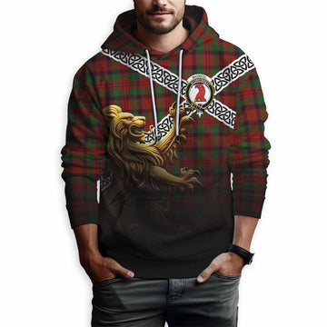 MacNicol (McNicol) Crest Tartan Hoodie with Golden Lion Emblem Celtic Style