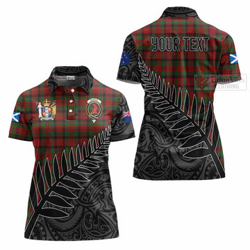 Tartan Vibes Clothing MacNicol (McNicol) Crest Tartan Women's Polo Shirt with New Zealand Silver Fern Half Style
