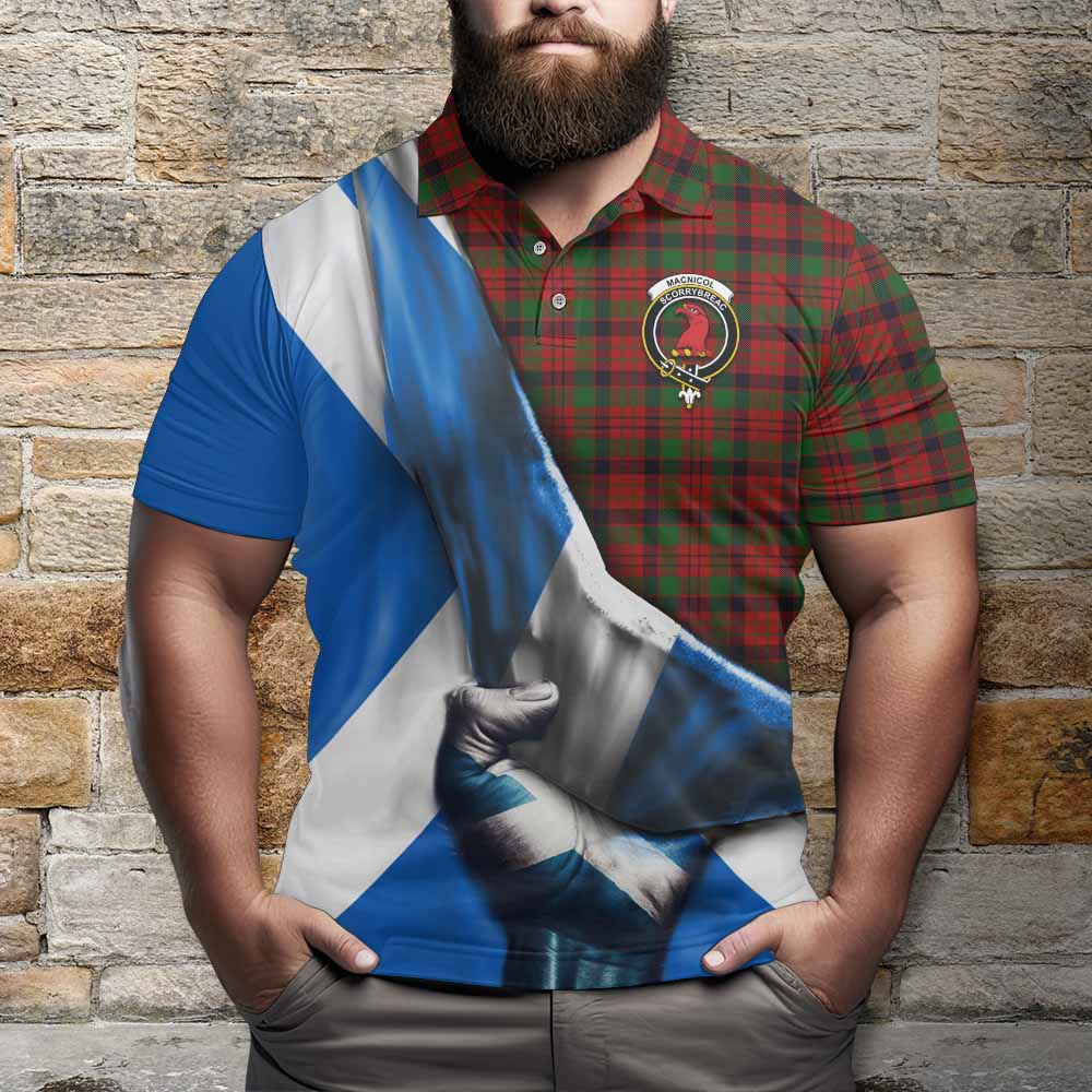 Tartan Vibes Clothing MacNicol (McNicol) Tartan Polo Shirt with Family Crest Scotland Patriotic Style