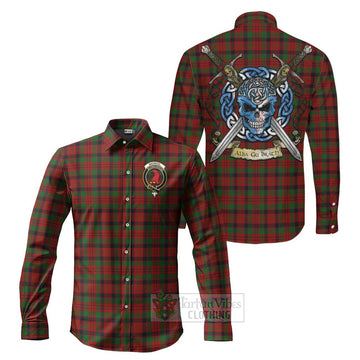 MacNicol (McNicol) Tartan Long Sleeve Button Shirt with Family Crest Celtic Skull Style