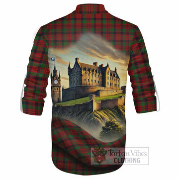 Tartan Vibes Clothing MacNicol (McNicol) Tartan Family Crest Ghillie Kilt Shirt with Scottish Ancient Castle Style