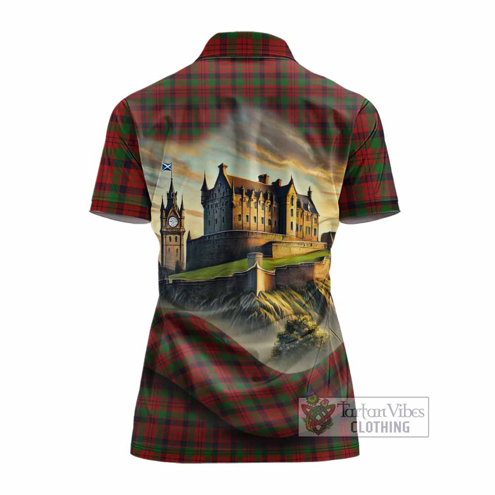 Tartan Vibes Clothing MacNicol (McNicol) Tartan Family Crest Women's Polo Shirt with Scottish Ancient Castle Stype