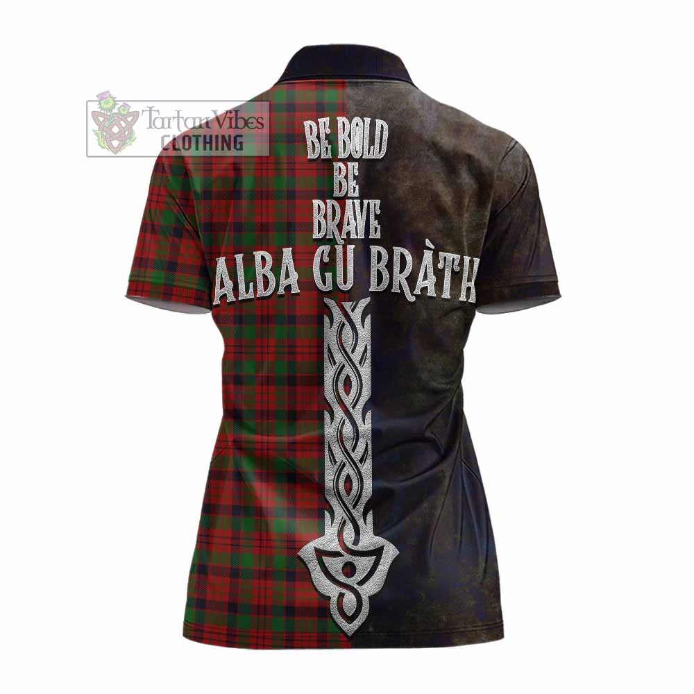 Tartan Vibes Clothing MacNicol (McNicol) Tartan Family Crest Women's Polo Shirt Alba Gu Brath Be Brave Lion Ancient Style