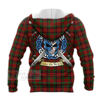MacNicol (McNicol) Tartan Knitted Hoodie with Family Crest Celtic Skull Style