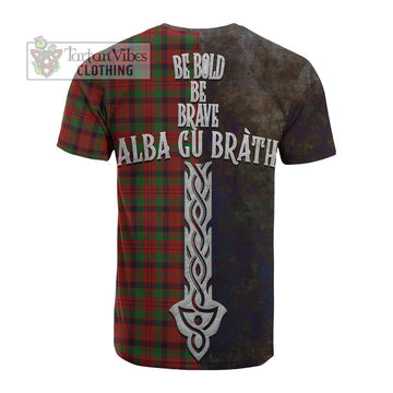 MacNicol (McNicol) Tartan Family Crest Cotton T-shirt Alba Gu Brath Be Brave Lion Ancient Style