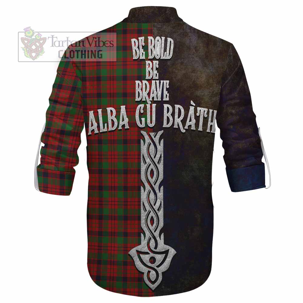 Tartan Vibes Clothing MacNicol (McNicol) Tartan Family Crest Ghillie Kilt Shirt Alba Gu Brath Be Brave Lion Ancient Style