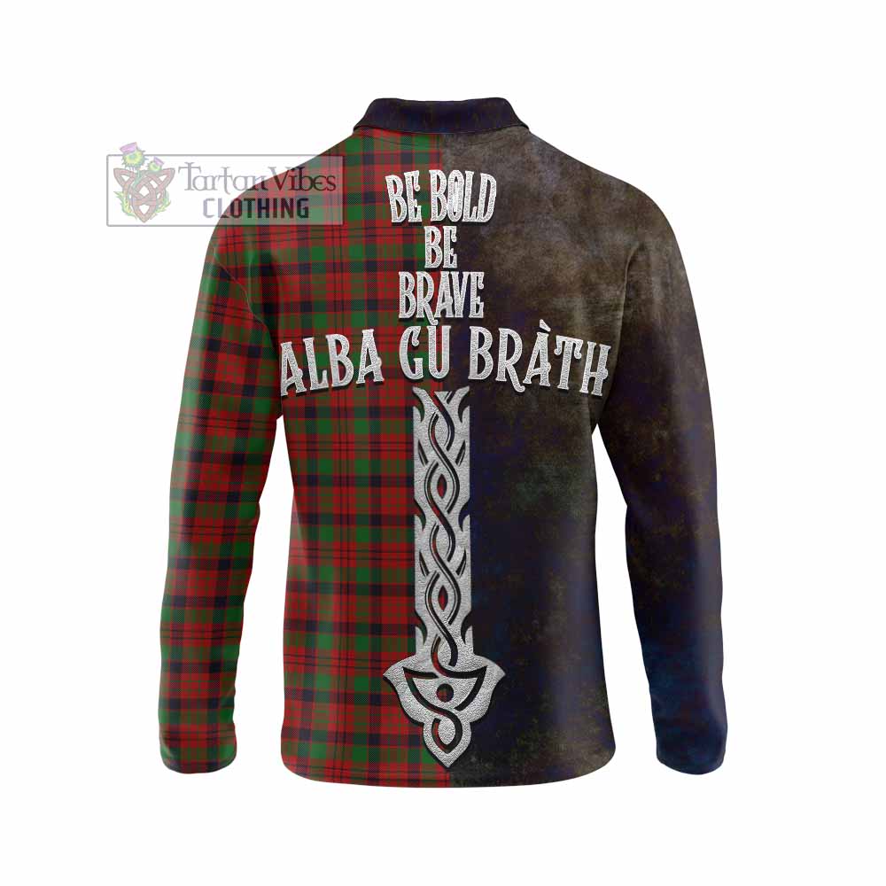 Tartan Vibes Clothing MacNicol (McNicol) Tartan Family Crest Long Sleeve Polo Shirt Alba Gu Brath Be Brave Lion Ancient Style