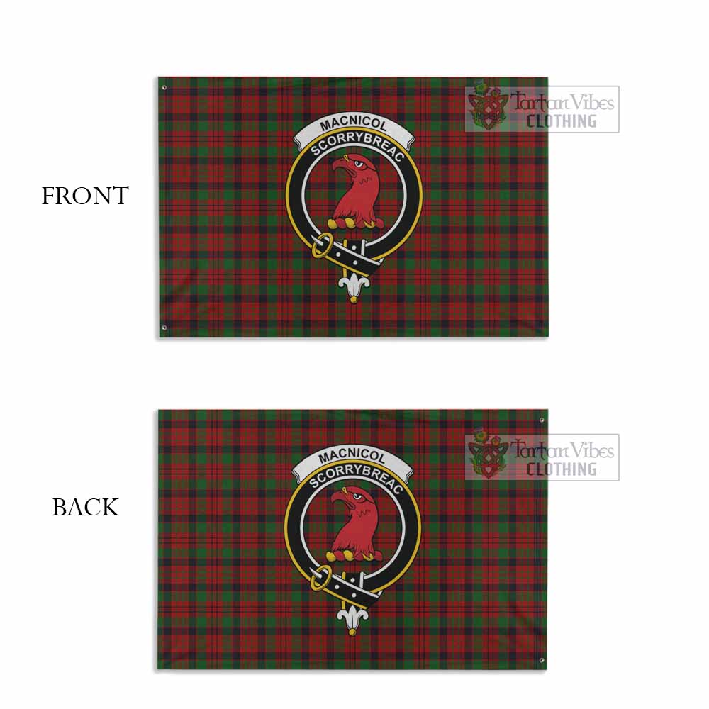 Tartan Vibes Clothing MacNicol (McNicol) Tartan House Flag with Family Crest