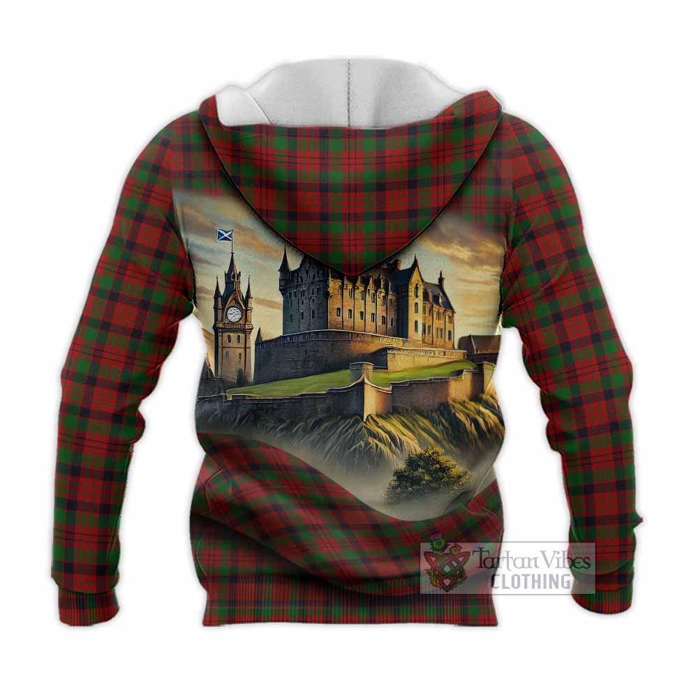 Tartan Vibes Clothing MacNicol (McNicol) Tartan Family Crest Knitted Hoodie with Scottish Ancient Castle Style