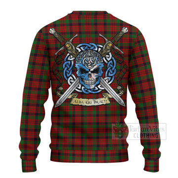 MacNicol (McNicol) Tartan Ugly Sweater with Family Crest Celtic Skull Style