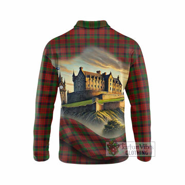 MacNicol (McNicol) Tartan Family Crest Long Sleeve Polo Shirt with Scottish Ancient Castle Style