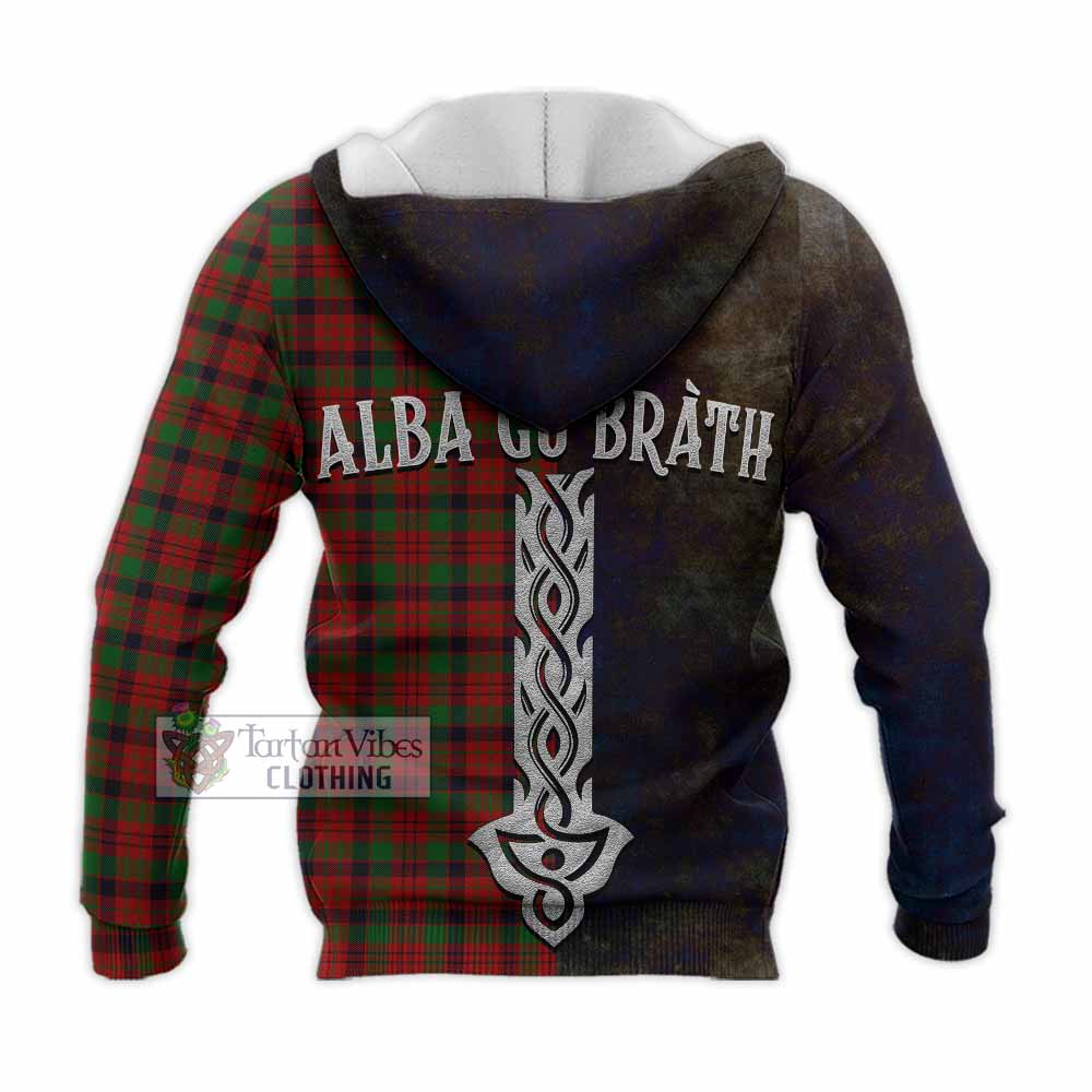 Tartan Vibes Clothing MacNicol (McNicol) Tartan Family Crest Knitted Hoodie Alba Gu Brath Be Brave Lion Ancient Style