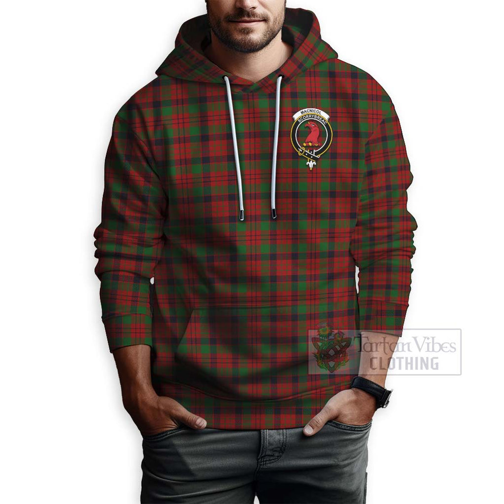 Tartan Vibes Clothing MacNicol (McNicol) Tartan Hoodie with Family Crest Celtic Skull Style