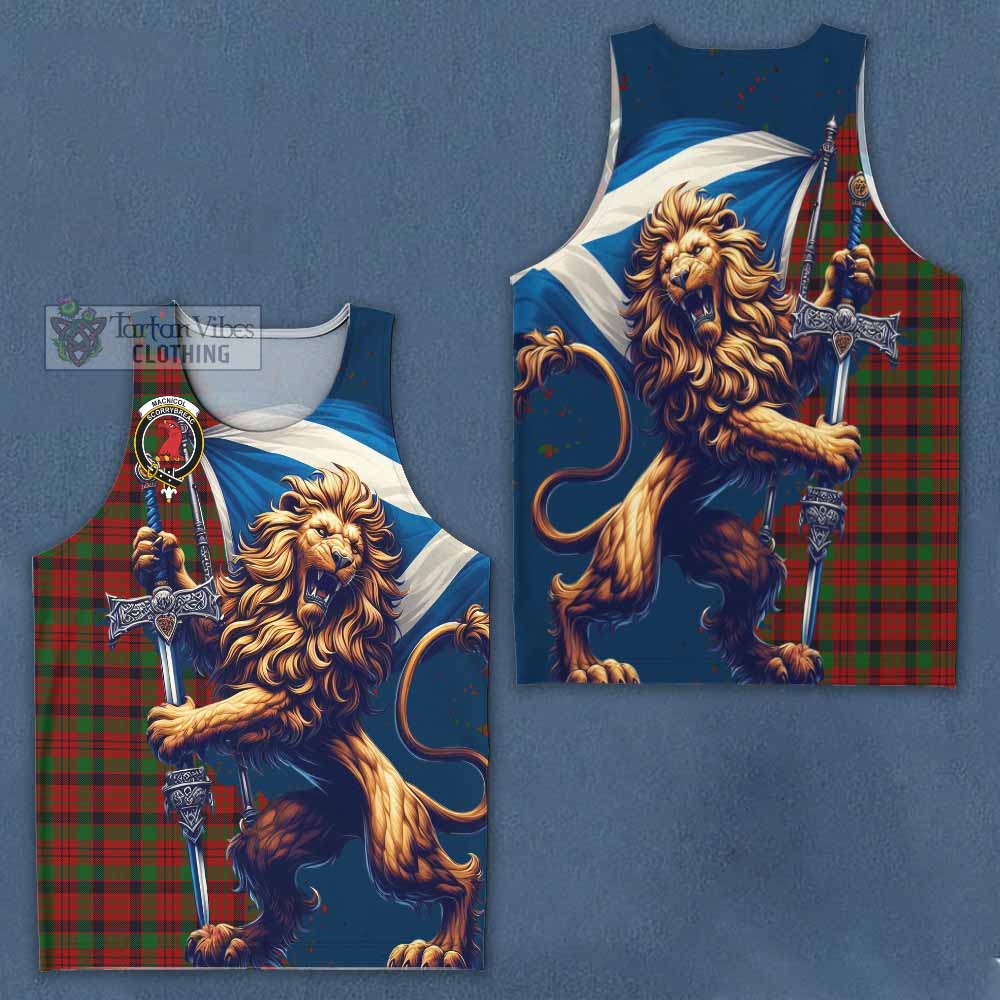 Tartan Vibes Clothing MacNicol (McNicol) Tartan Family Crest Men's Tank Top with Scottish Majestic Lion