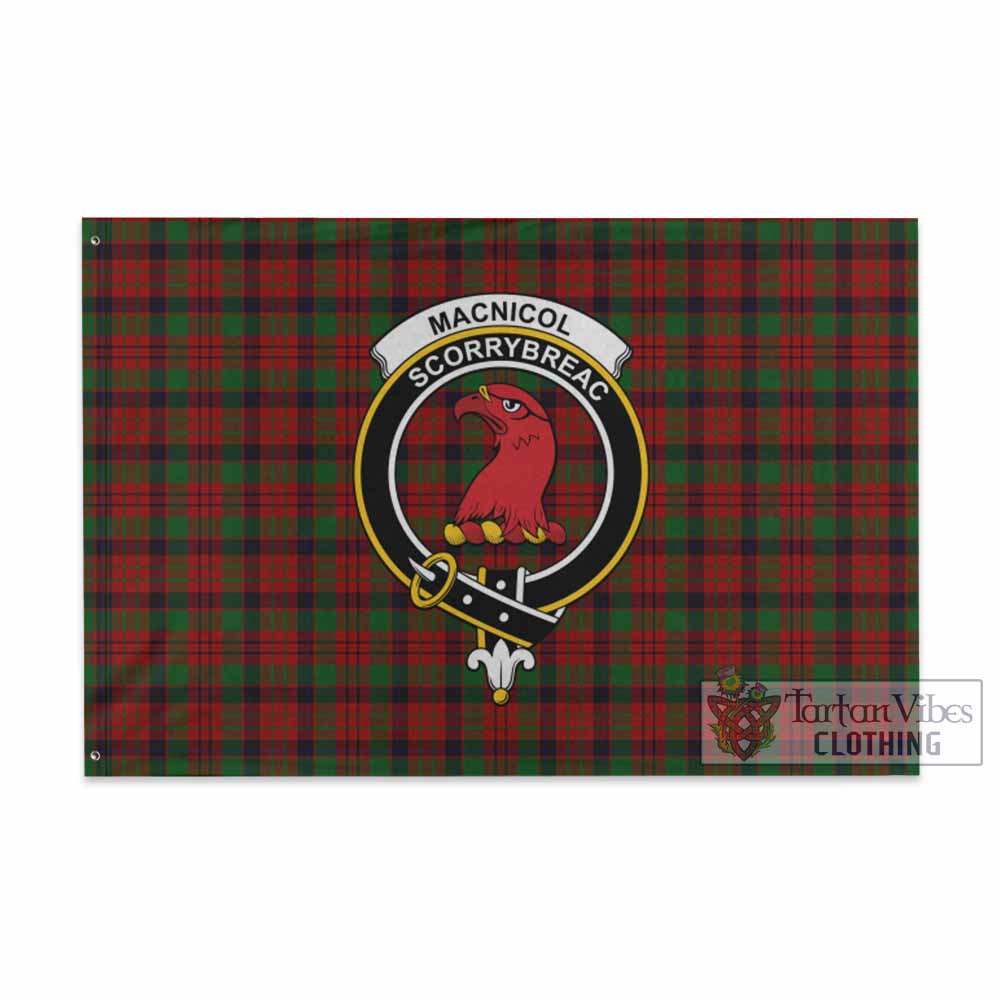 Tartan Vibes Clothing MacNicol (McNicol) Tartan House Flag with Family Crest