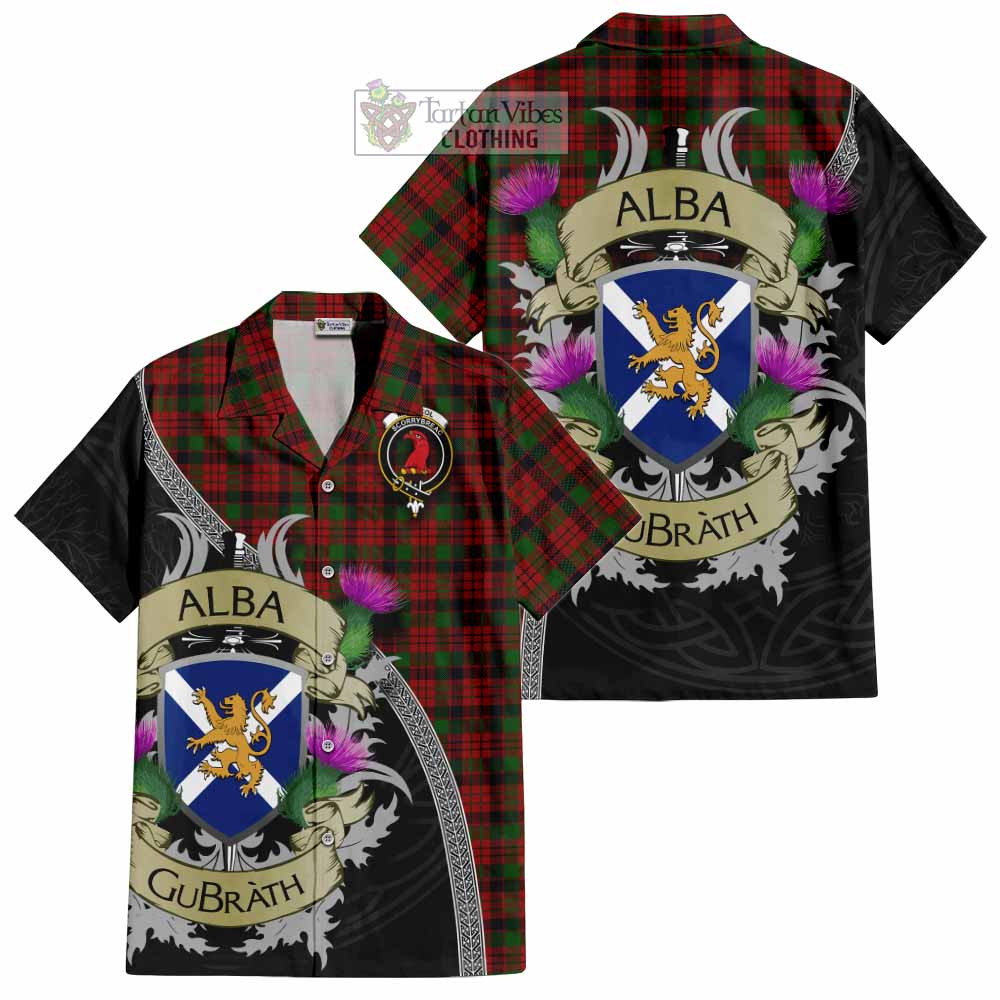 Tartan Vibes Clothing MacNicol (McNicol) Tartan Family Crest Short Sleeve Button Shirt Lion Rampant Royal Thistle Shield Celtic Inspired