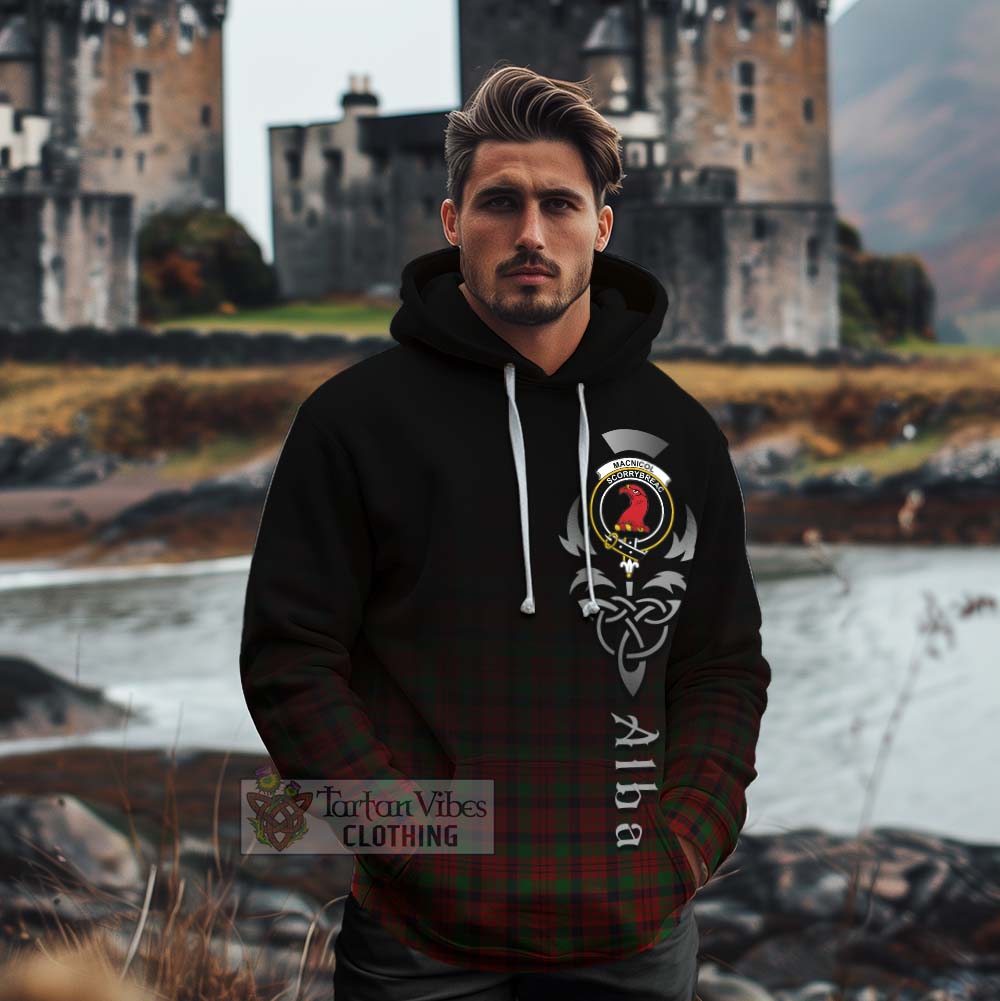Tartan Vibes Clothing MacNicol (McNicol) Tartan Cotton Hoodie Featuring Alba Gu Brath Family Crest Celtic Inspired