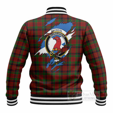 MacNicol (McNicol) Clan Crest In Me Tartan Baseball Jacket Scotland Flag Style