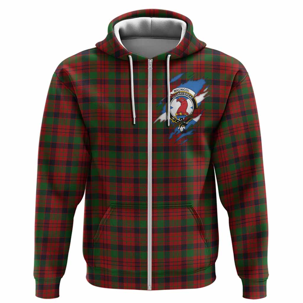 MacNicol (McNicol) Clan Crest In Me Tartan Hoodie Scotland Flag Style