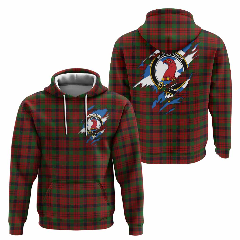 MacNicol (McNicol) Clan Crest In Me Tartan Hoodie Scotland Flag Style