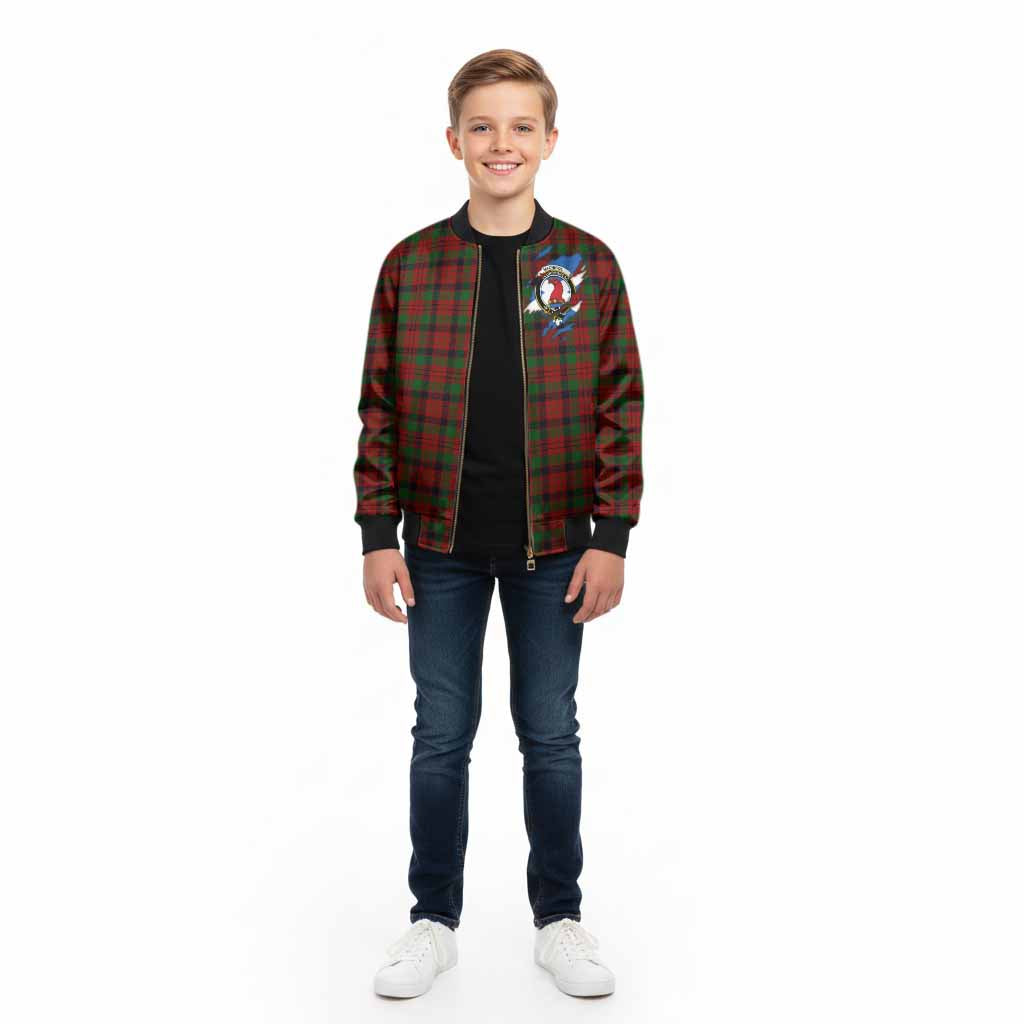 MacNicol (McNicol) Clan Crest In Me Tartan Kid Bomber Jacket Scotland Flag Style