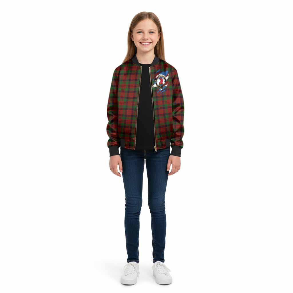 MacNicol (McNicol) Clan Crest In Me Tartan Kid Bomber Jacket Scotland Flag Style