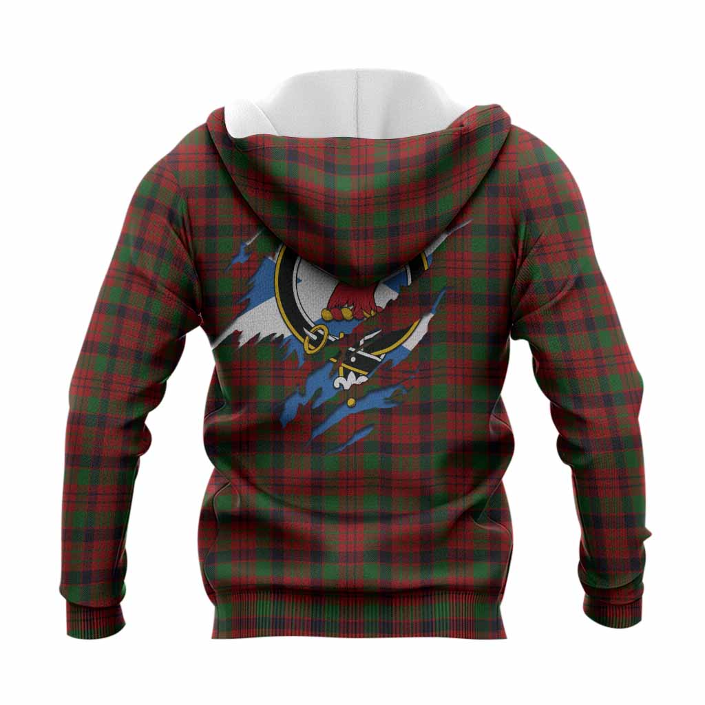 MacNicol (McNicol) Clan Crest In Me Tartan Knitted Hoodie Scotland Flag Style