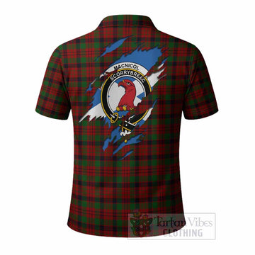MacNicol (McNicol) Clan Crest In Me Tartan Polo Shirt Scotland Flag Style