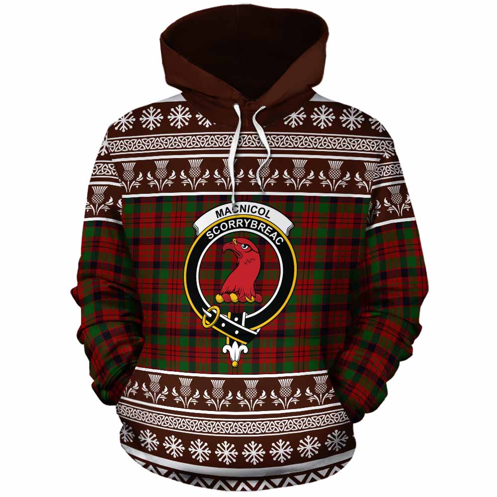 MacNicol (McNicol) Clan Tartan Christmas Cotton Hoodie with Family Crest - Tartan Vibes Clothing