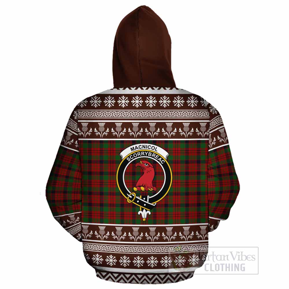 MacNicol (McNicol) Clan Tartan Christmas Cotton Hoodie with Family Crest - Tartan Vibes Clothing