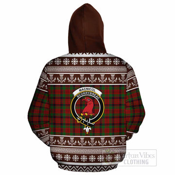 MacNicol (McNicol) Clan Tartan Christmas Cotton Hoodie with Family Crest