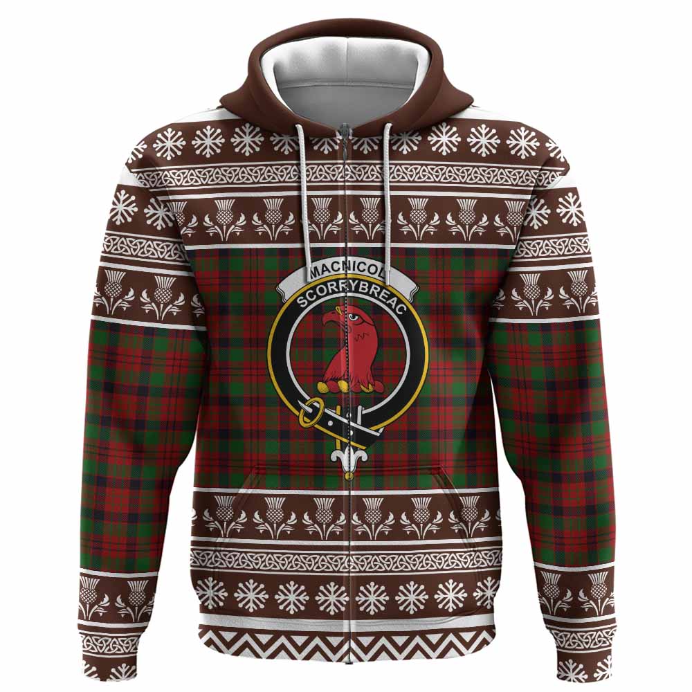 MacNicol (McNicol) Clan Tartan Christmas Hoodie with Family Crest - Tartan Vibes Clothing