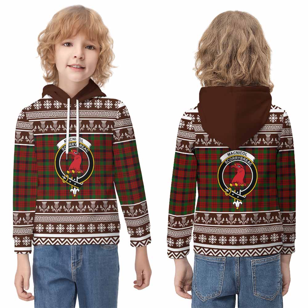 MacNicol (McNicol) Clan Tartan Christmas Kid Hoodie with Family Crest - Tartan Vibes Clothing