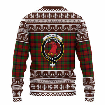 MacNicol (McNicol) Clan Tartan Christmas Ugly Sweater with Family Crest