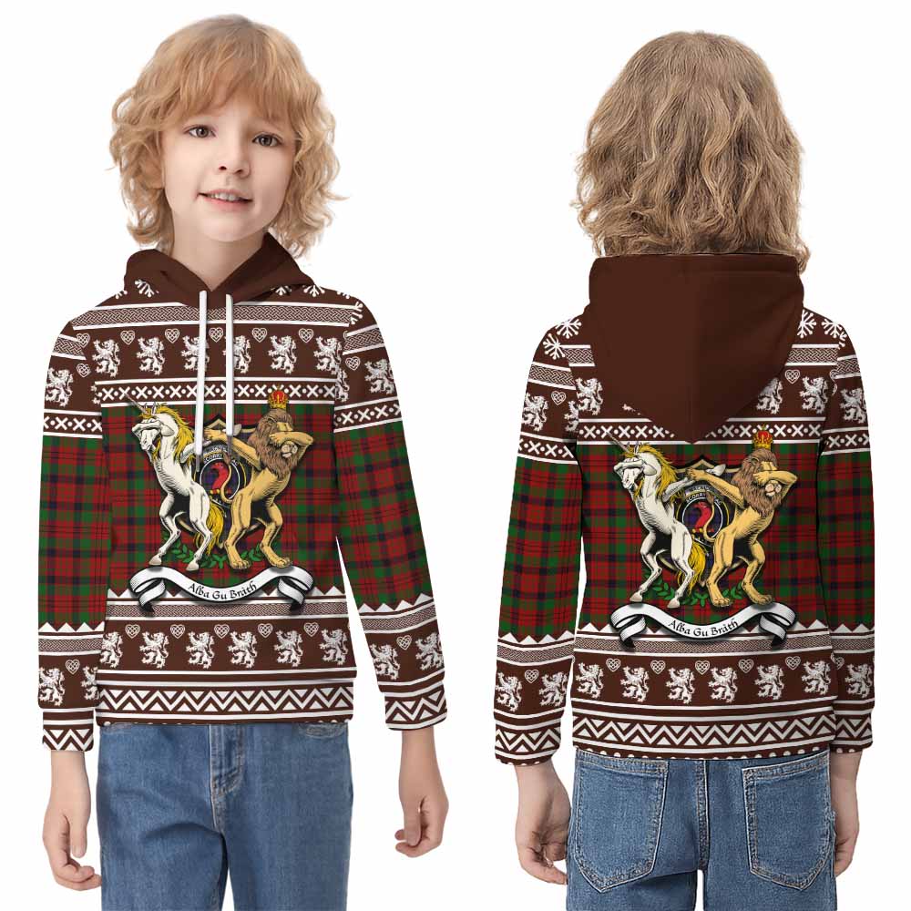 MacNicol (McNicol) Clan Tartan Crest Christmas Kid Hoodie Coat of Arms Funny Style - Tartan Vibes Clothing