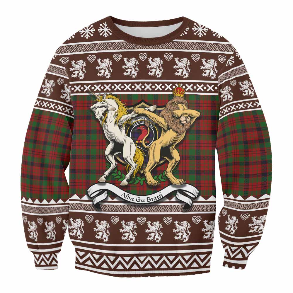 MacNicol (McNicol) Clan Tartan Crest Christmas Sweatshirt Coat of Arms Funny Style - Tartan Vibes Clothing