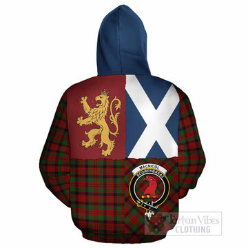 MacNicol (McNicol) Crest Tartan Cotton Hoodie with Lion Rampant Saltire Style